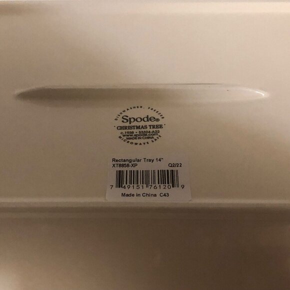 SPODE "Christmas Tree" 14” Rectangular Serving Porcelain Tray Xmas Holiday IOB - Picture 6 of 6